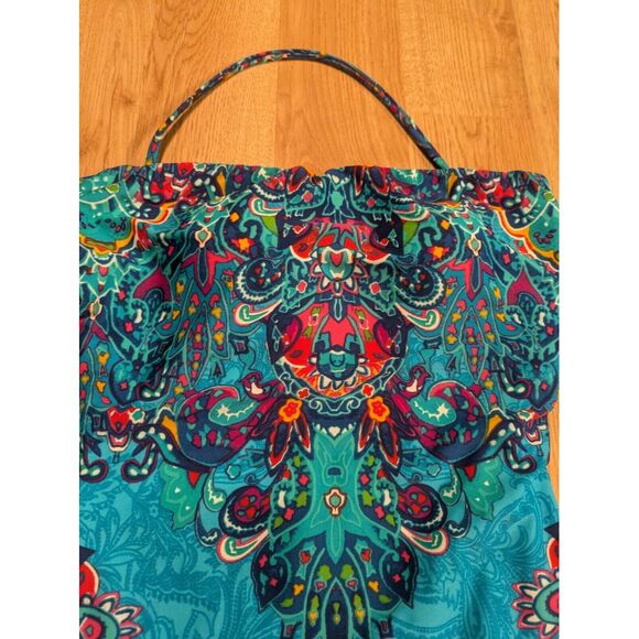 Ralph Lauren Green Label Blue Blue Floral Paisley One Piece Halter Swimsuit Sz 6 - Picture 2 of 9